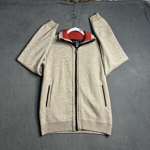 YeoKou Men's Cashmere Wool Lined Sweater Full‎ Front Zipper Pockets Size Large